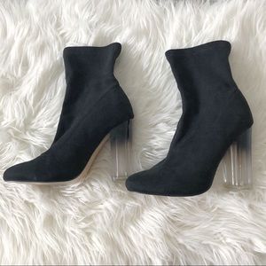 Boohoo Clear Heel Sock Boots